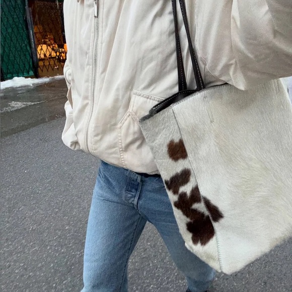 Cowhide Pattern Large Tote Bag